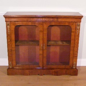 A 19th Century Walnut and Inlaid Credenza Pier Cabinet