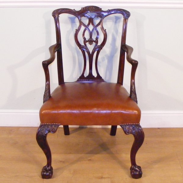 19th Century Chippendale Style Mahogany Desk Chair