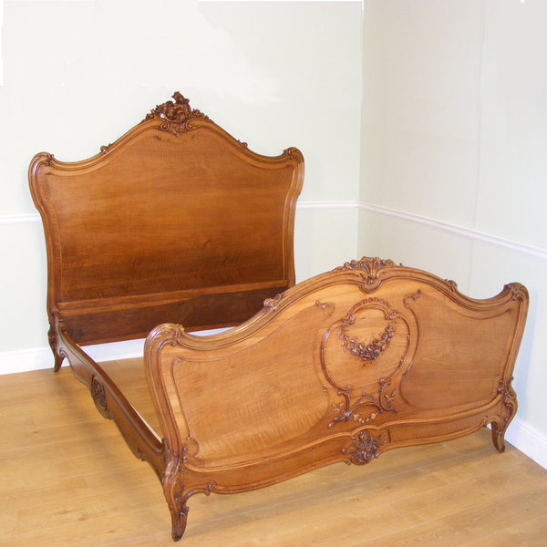 Antique Walnut Bedstead In The Manner Of Louis XV