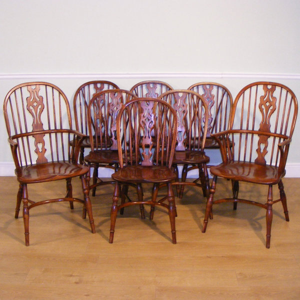 Eight Ash And Elm Windsor Chairs