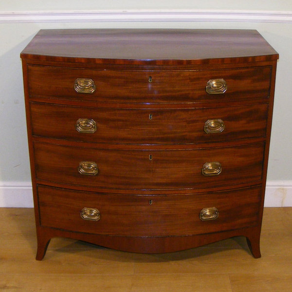 A Georgian Mahogany Bowfront Chest Of Drawers